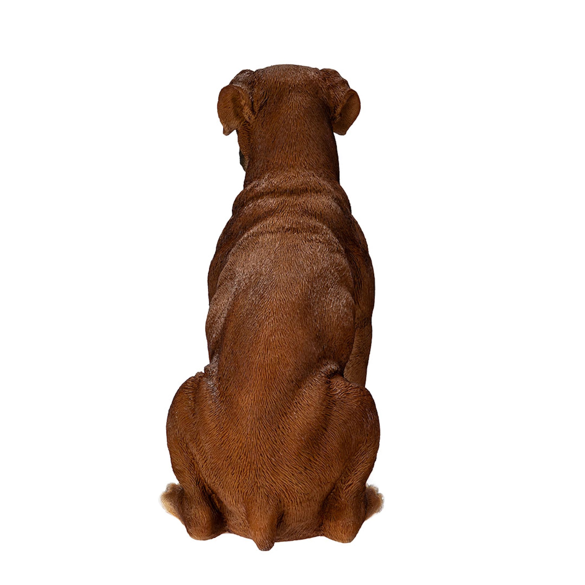 Boxer Companion Outdoor Sculpture Back View of Dog Statue