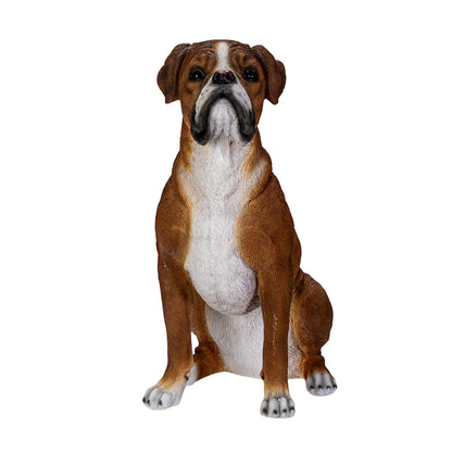 Faithful Boxer Companion Sculpture on white background statue