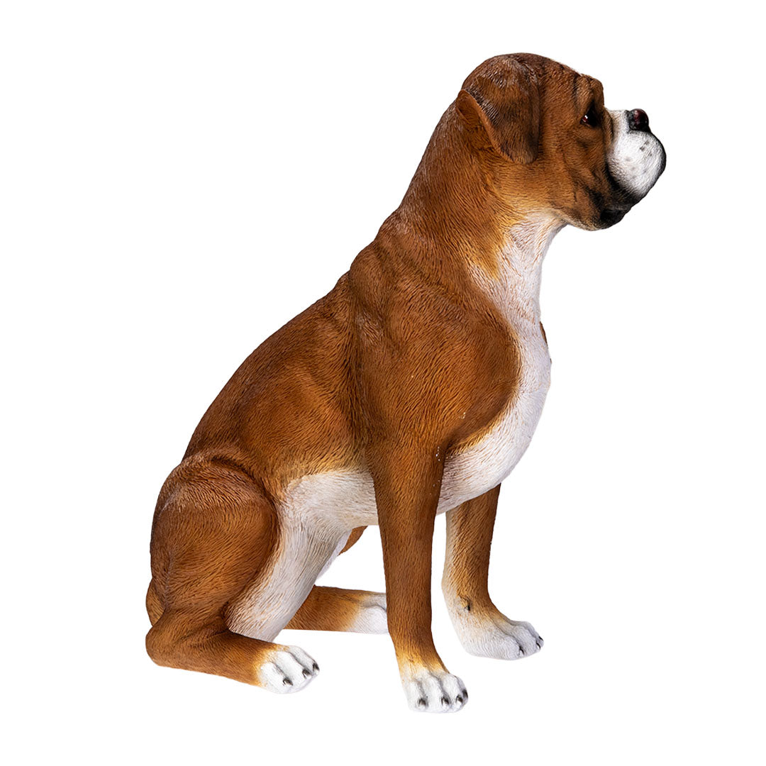 Boxer Lifelike Outdoor Sculpture Side View of Dog Statue Realistic life size figurine