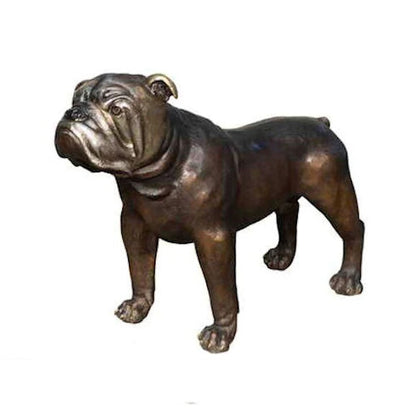 Bronze Bulldog Garden Statue Large Silver highlights Old English Mascot