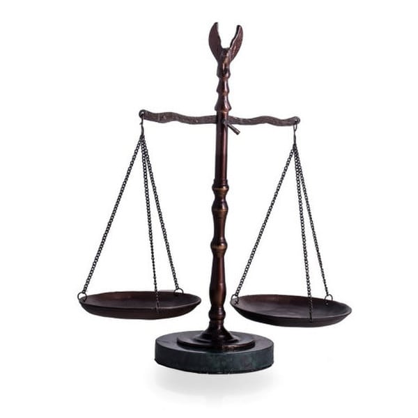 Bronze Finished Scale with Eagle Finial on Green Marble Base Gift