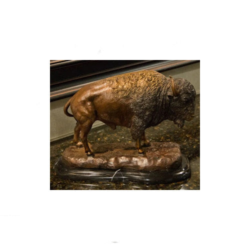 Buffalo Bronze Tabletop Sculpture