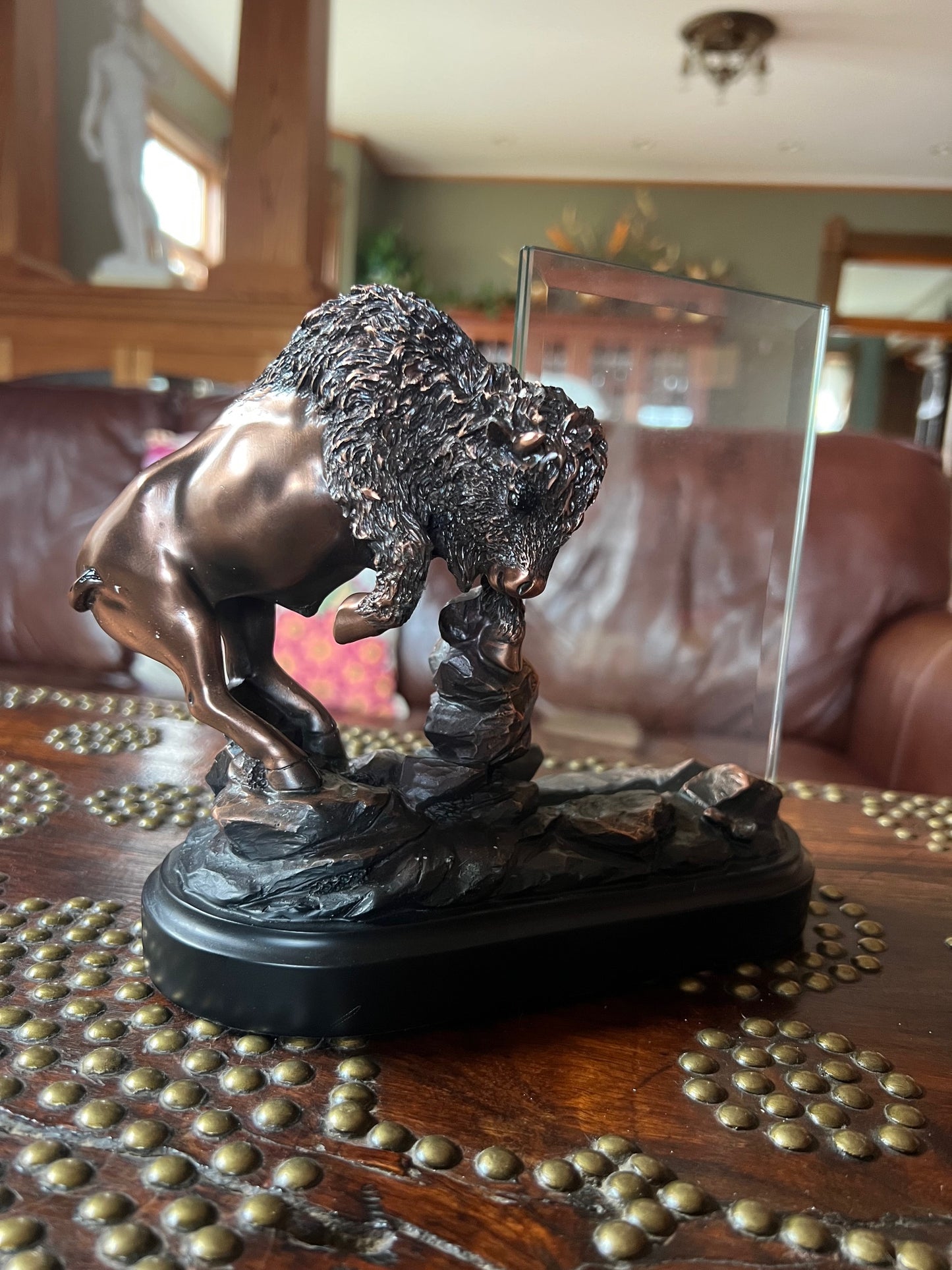 Buffalo Picture Frame Sculptural Award Statue Wildlife and Conservation Groups