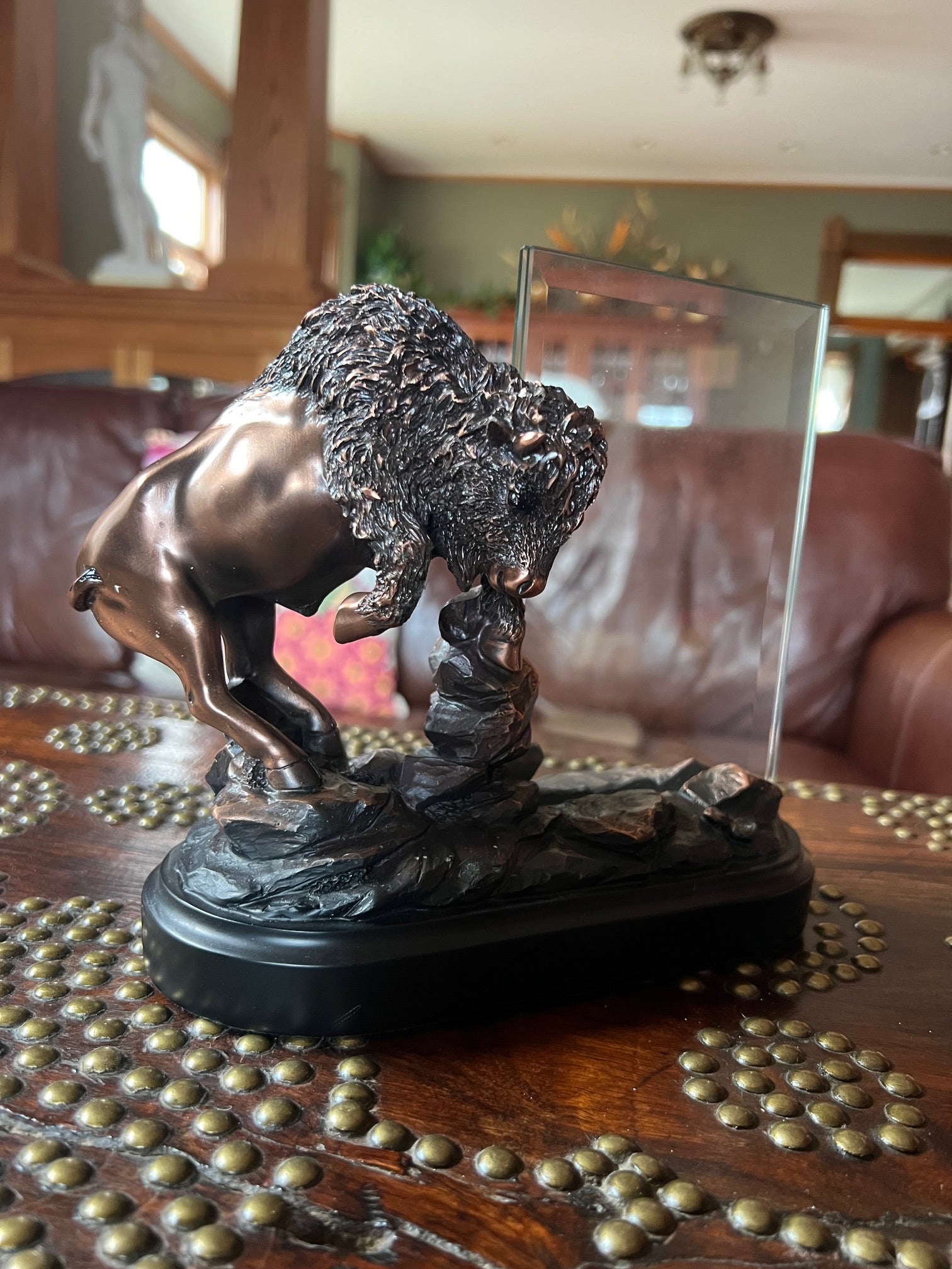 Buffalo Picture Frame Sculptural Award Statue Wildlife and Conservation Groups
