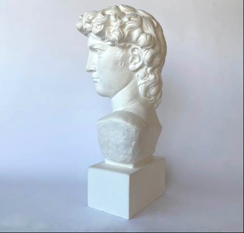 Bust of David by Michelangelo Replica of Head famous statue in the Museum in Florence