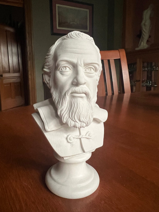 Renaissance scientist bust statue Galileo Galilei