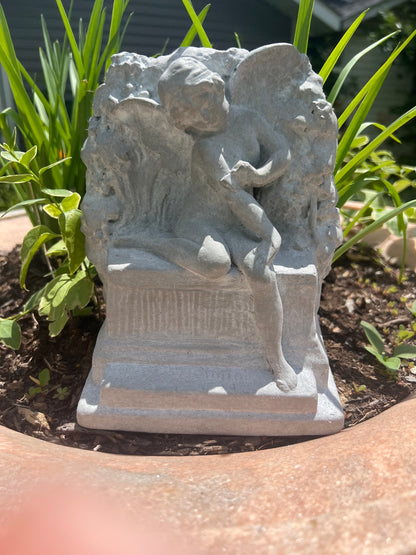 Butterfly Fairy Antique Garden Sculpture in cast stone