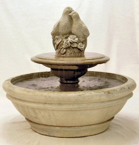 Terrace Fountain With Love Birds On Tier