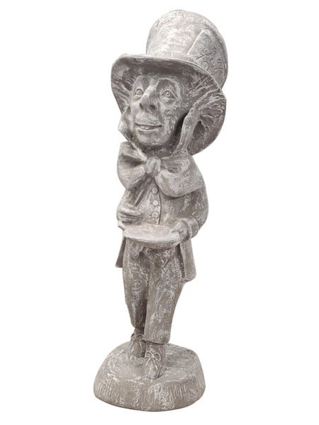 Cement Mad Hatter Statue Alice in Wonderland sculpture with tea cup