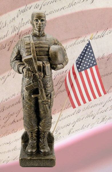 Camo Soldier African American Statue Military Sculpture Marines Art