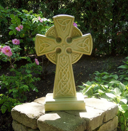 Celtic cross made of concrete garden statue unique design sacred icon