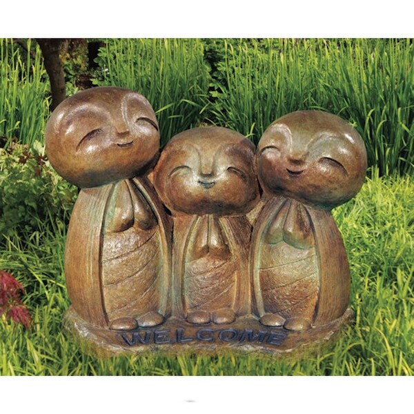 Three Monks in Prayer Welcome Sculpture Garden Asian Statue Statuary