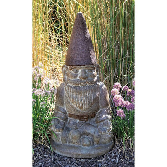 Gnome in Zen Pose Garden Statue Cement Yoga pose statuary artwork