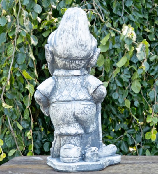 Golfer Garden Gnome Statue Concrete Sculpture Club Back View gopher