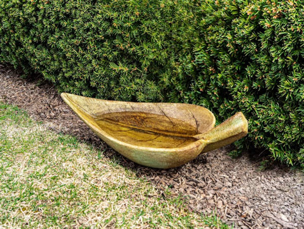 Two-Part Leaf Birdbath Garden Sculpture