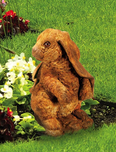 Lop eared standing Reabbit Garden Statuary Cement Realistic Easter