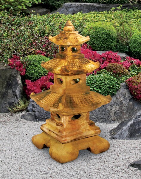 Asian Great Tiered Pagoda Lantern architecture Cement Garden Sculpture