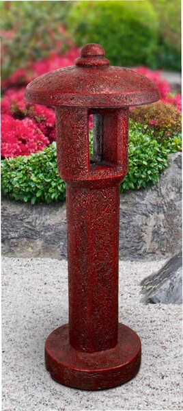 Ishi-Doro Garden Lantern Statue Antique Red Can be paired with smaller