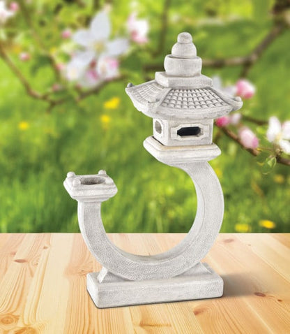 Sculptural Curved Great Pagoda Lantern Garden Decorating Asian Cement