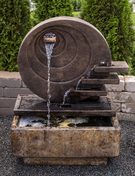 Sundance garden fountain with light multiple copper accents Modern