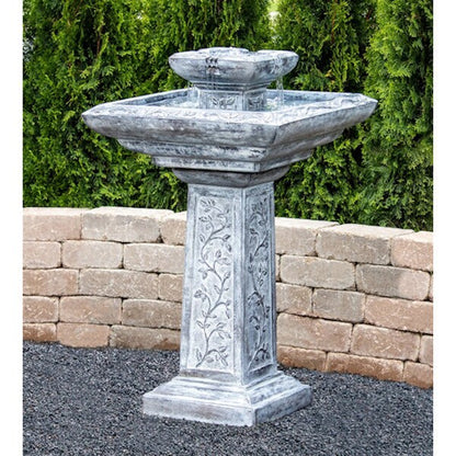 Victoria Cast Stone Garden Fountain Cement Elegant vines adorn the pedestal