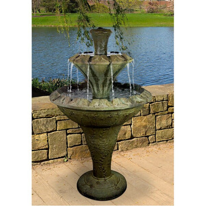 Flora Two Tier Garden Fountain Looks like a flower blooming stone
