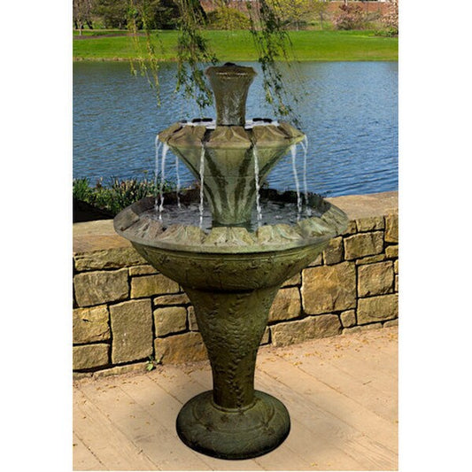 Flora Two Tier Garden Fountain Looks like a flower blooming stone