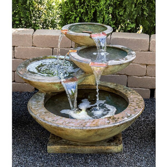 Verona Fountain's five copper spills to provide smooth flowing peace and harmony