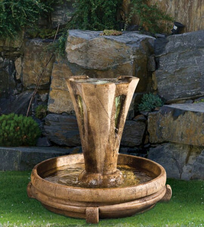 Vesuvio Fountain Small With Light Cast Stone Made America Cement