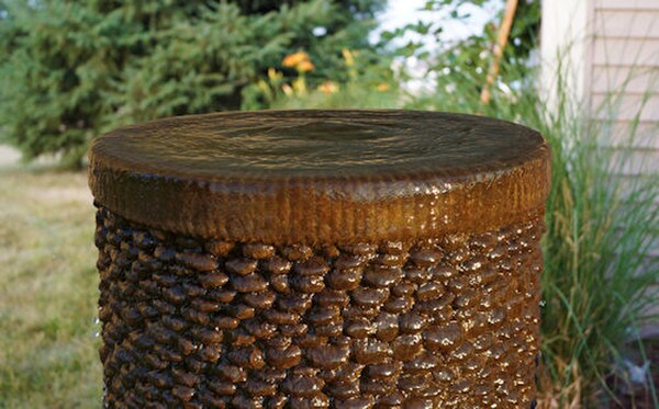 Shimmering Stones Fountain Henri Add Flame and Lights Canister optional