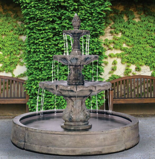 Classic Finial In Valencia Pool Fountain Traditional Cement Henri Stone