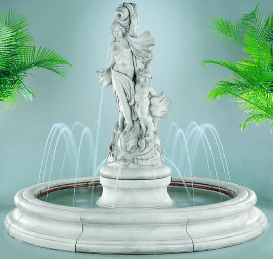Venus With Dolphins Fountain Pooled & Spray Ring