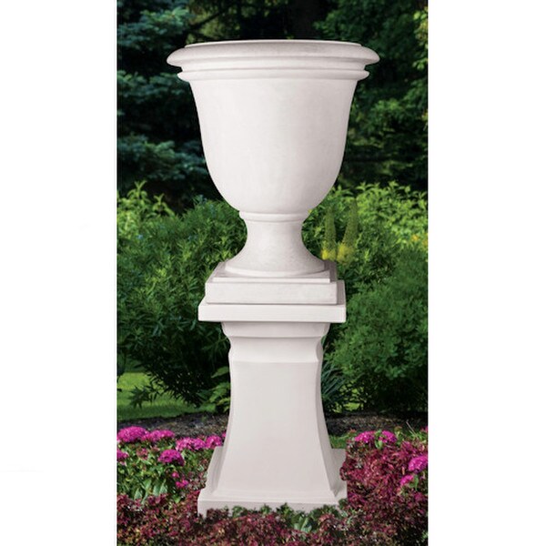 Orlando Vase with Match Avanti Pedestal Sculptural Concrete Set Urn
