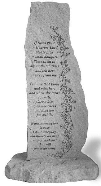 Totem Garden Memorial for Mother with Verses Sculpture