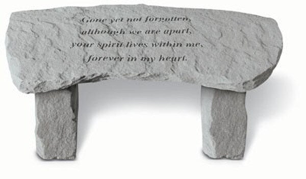 Garden Memorial Bench - Gone But Not Yet Forgotten Cast Stone