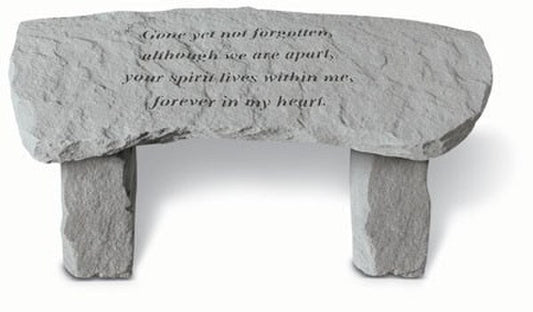 Garden Memorial Bench - Gone But Not Yet Forgotten Cast Stone