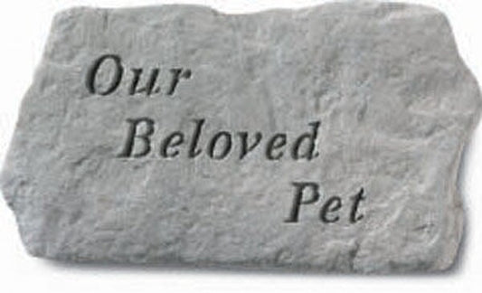 Cement pet memorial - Our beloved Pet is written across the center