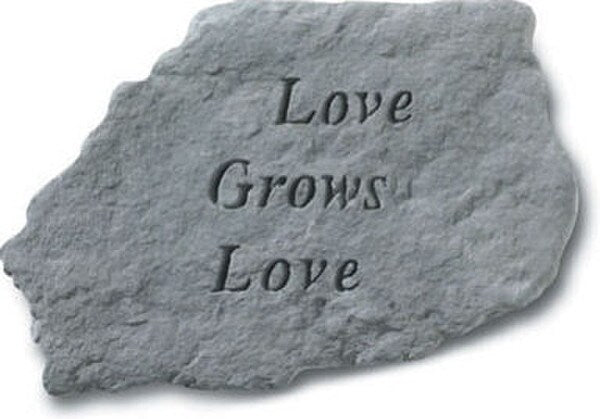 Stepping stone garden memorial - Love grows Love poem - Cement