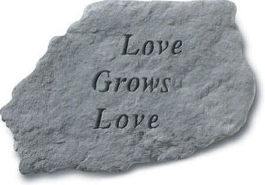Stepping stone garden memorial - Love grows Love poem - Cement