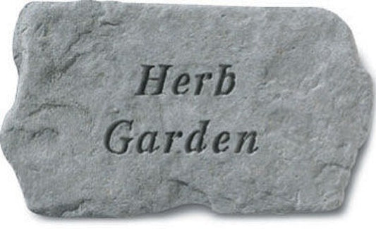 Concrete Stepping Stone for the garden - Herb Garden is written across the center