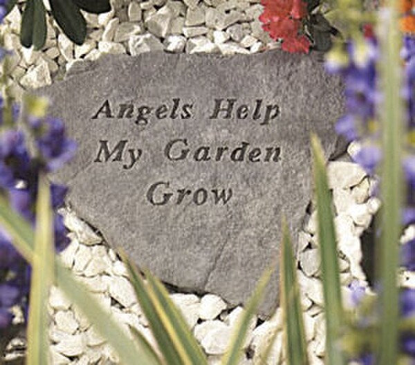 Angels Help My Garden Grow Garden Stone
