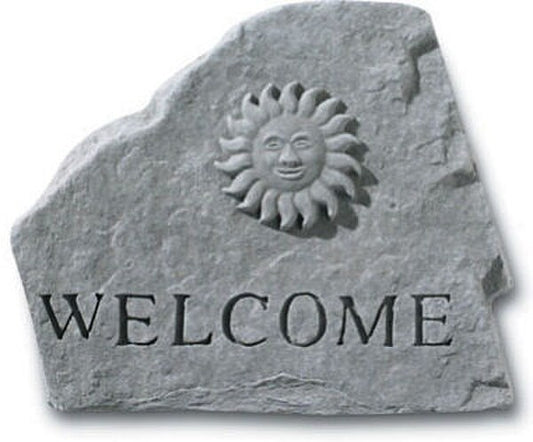 Concrete Stepping Welcoming Stone - Welcome written on center