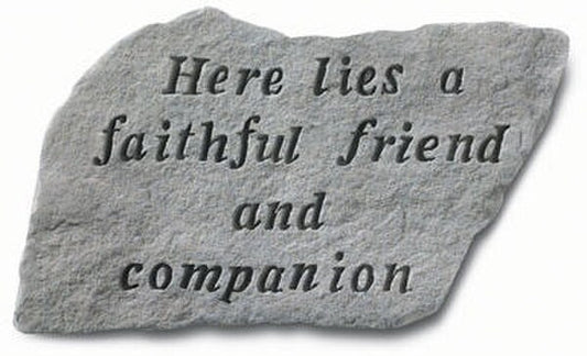 Concrete Stepping Memorial Stone for pet - Here lies a faithful friend