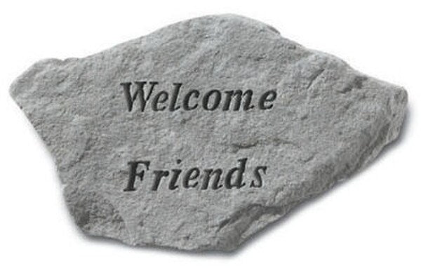 Concrete Stepping Welcome Stone - Welcome Friends