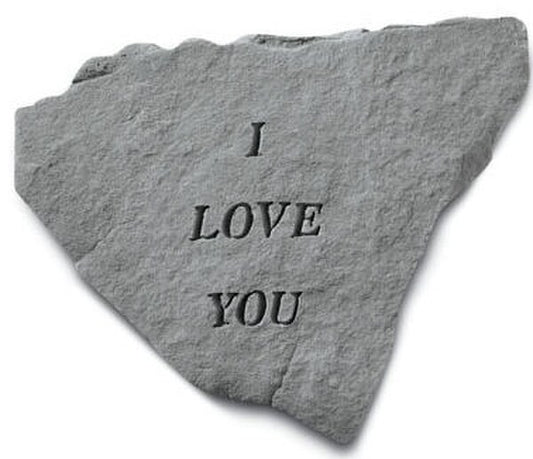 Concrete Stepping Stone Memorial - I love You Written across center