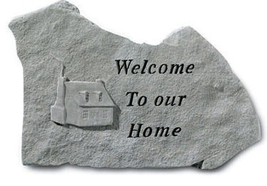 Concrete Stepping Stone Memorial - Reads Welcome to our Home