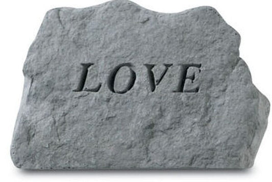 Concrete Garden Stepping Stone With Love written across center