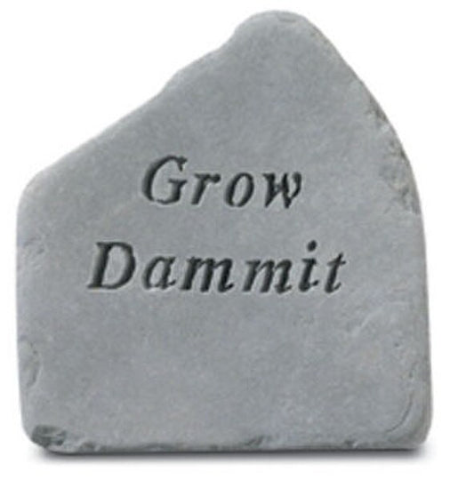 Concrete Stepping Stone with funny message - Grow Dammit