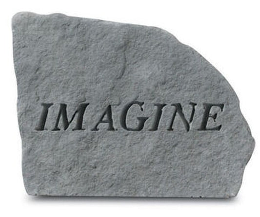 Concrete Garden Stepping Stone - Reads "IMAGINE" Inspirational