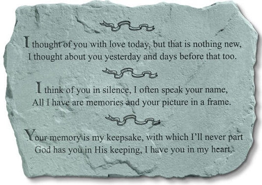 I Thought Of You With Love Today Garden Stone or Plaque
